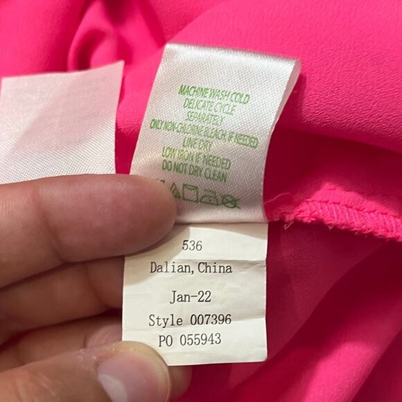 Lilly Pulitzer Aisha Romper Eyelet Lace Pink Isle Ditzy Diamond Poly Eyelet 10 - Picture 6 of 11